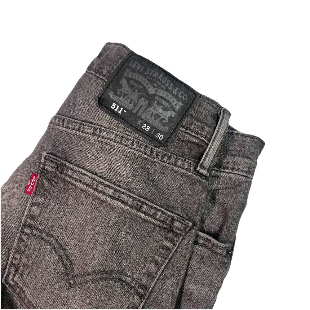 Levis 511 Commuter Mens Size 28x30 Black Gray Slim‎ Fit Jeans Flex Stretch